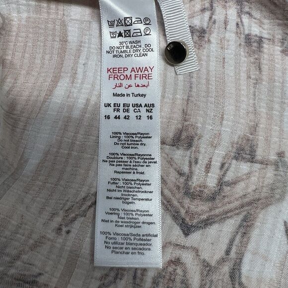 Karen Millen Mirrored Tulipa Print Satin Maxi Dress Sz 12 Cut Out Back - Picture 10 of 11